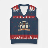 Mechanic Dad Fixer Of All Things V-Neck Knit Sweater Vest Funny Auto Repair Fathers Day