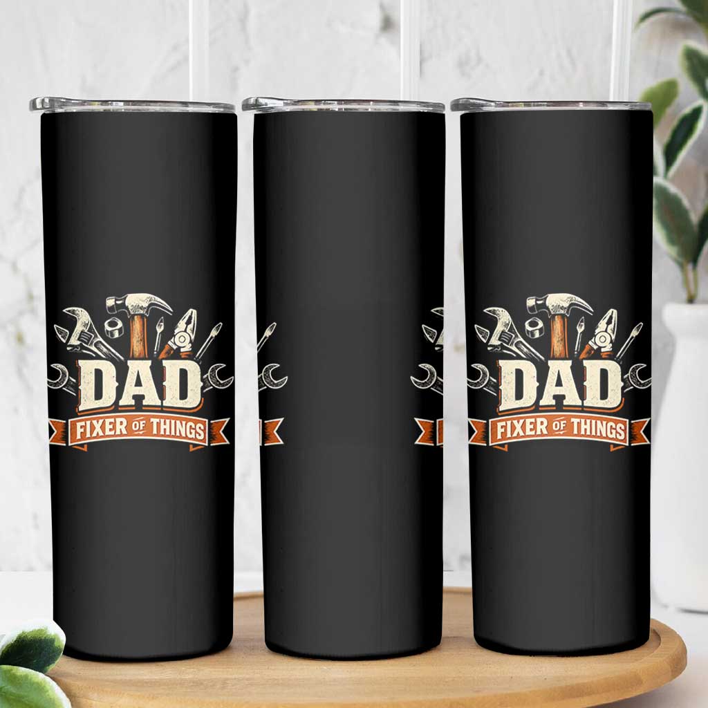 Mechanic Dad Fixer Of All Things Skinny Tumbler Funny Auto Repair Fathers Day