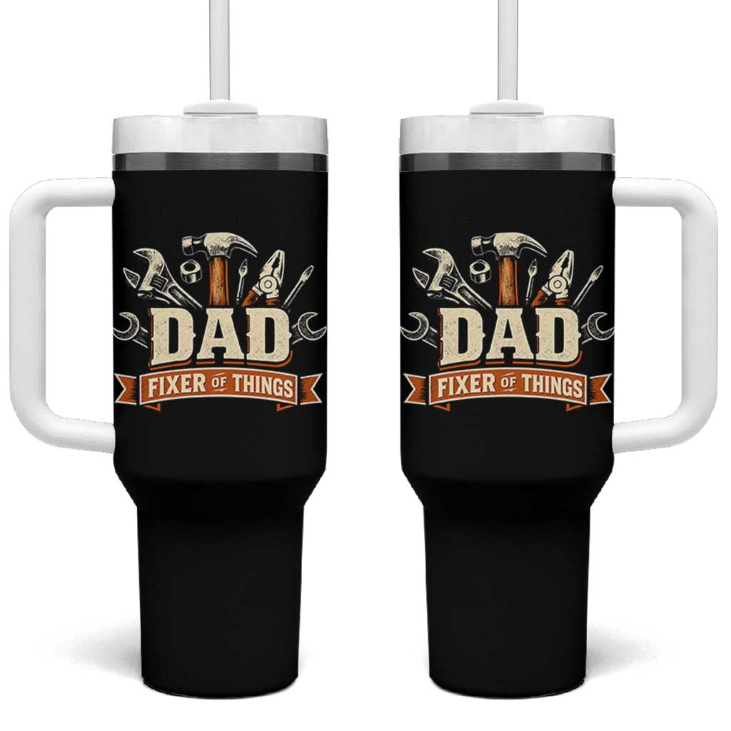 Mechanic Dad Fixer Of All Things Tumbler With Handle Funny Auto Repair Fathers Day