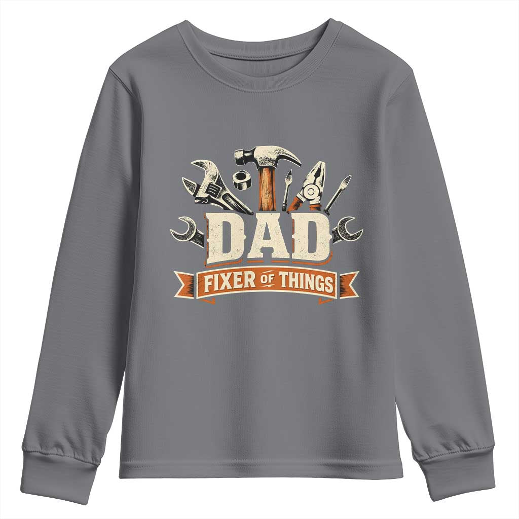 Mechanic Dad Fixer Of All Things Youth Sweatshirt Funny Auto Repair Fathers Day