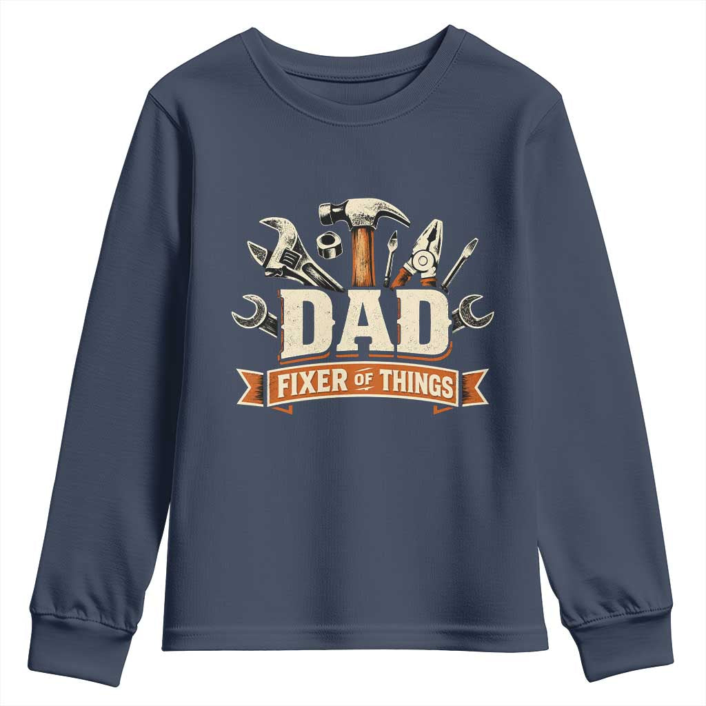 Mechanic Dad Fixer Of All Things Youth Sweatshirt Funny Auto Repair Fathers Day