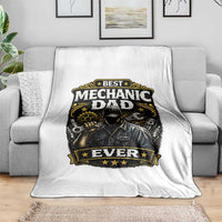 Best Mechanic Dad Ever Throw Blanket Auto Repair Fathers Day Graphic