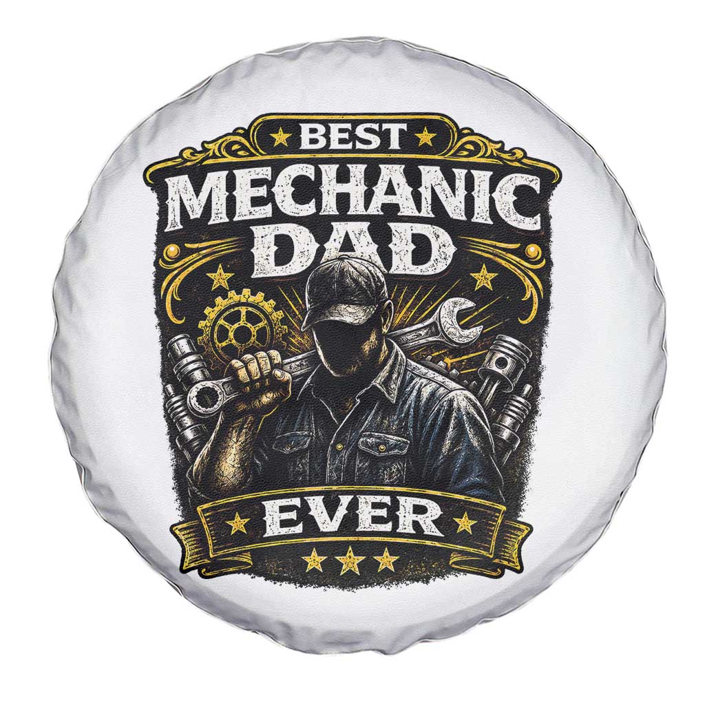 Best Mechanic Dad Ever Spare Tire Cover Auto Repair Fathers Day Graphic