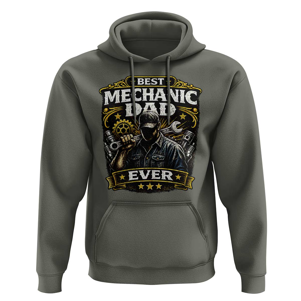 Best Mechanic Dad Ever Hoodie Auto Repair Fathers Day Graphic