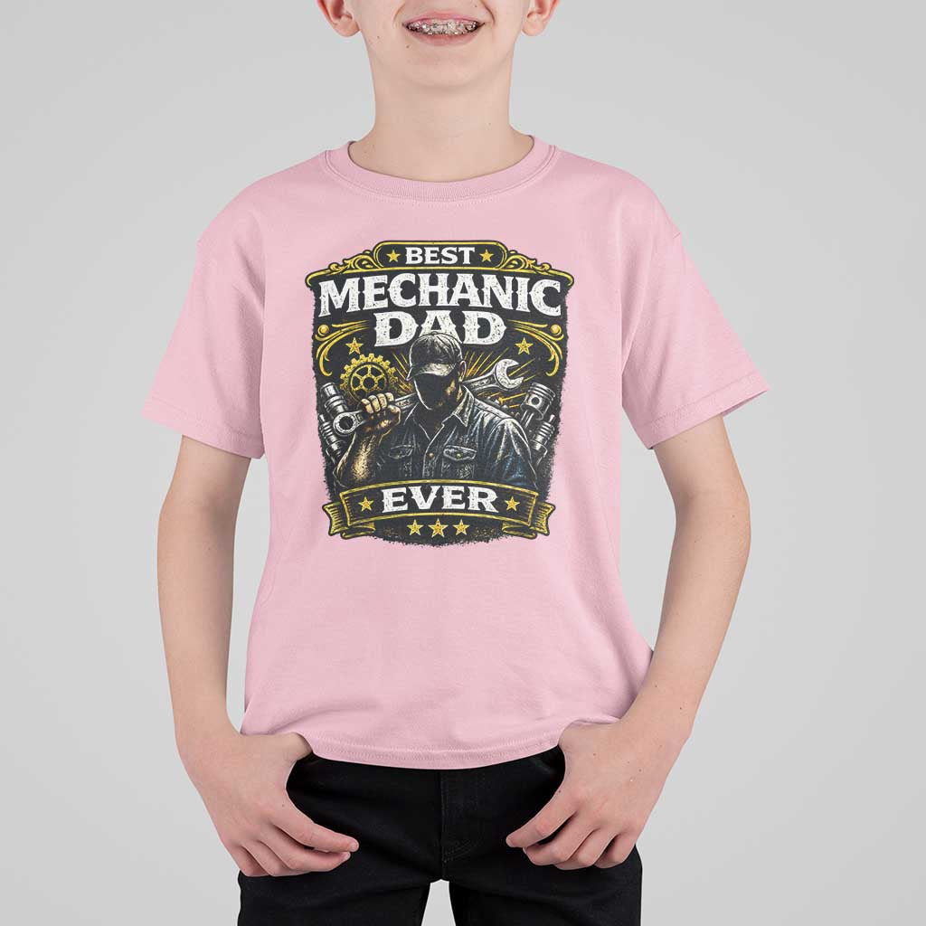 Best Mechanic Dad Ever T Shirt For Kid Auto Repair Fathers Day Graphic