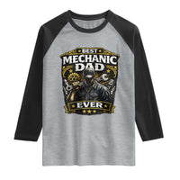 Best Mechanic Dad Ever Raglan Shirt Auto Repair Fathers Day Graphic