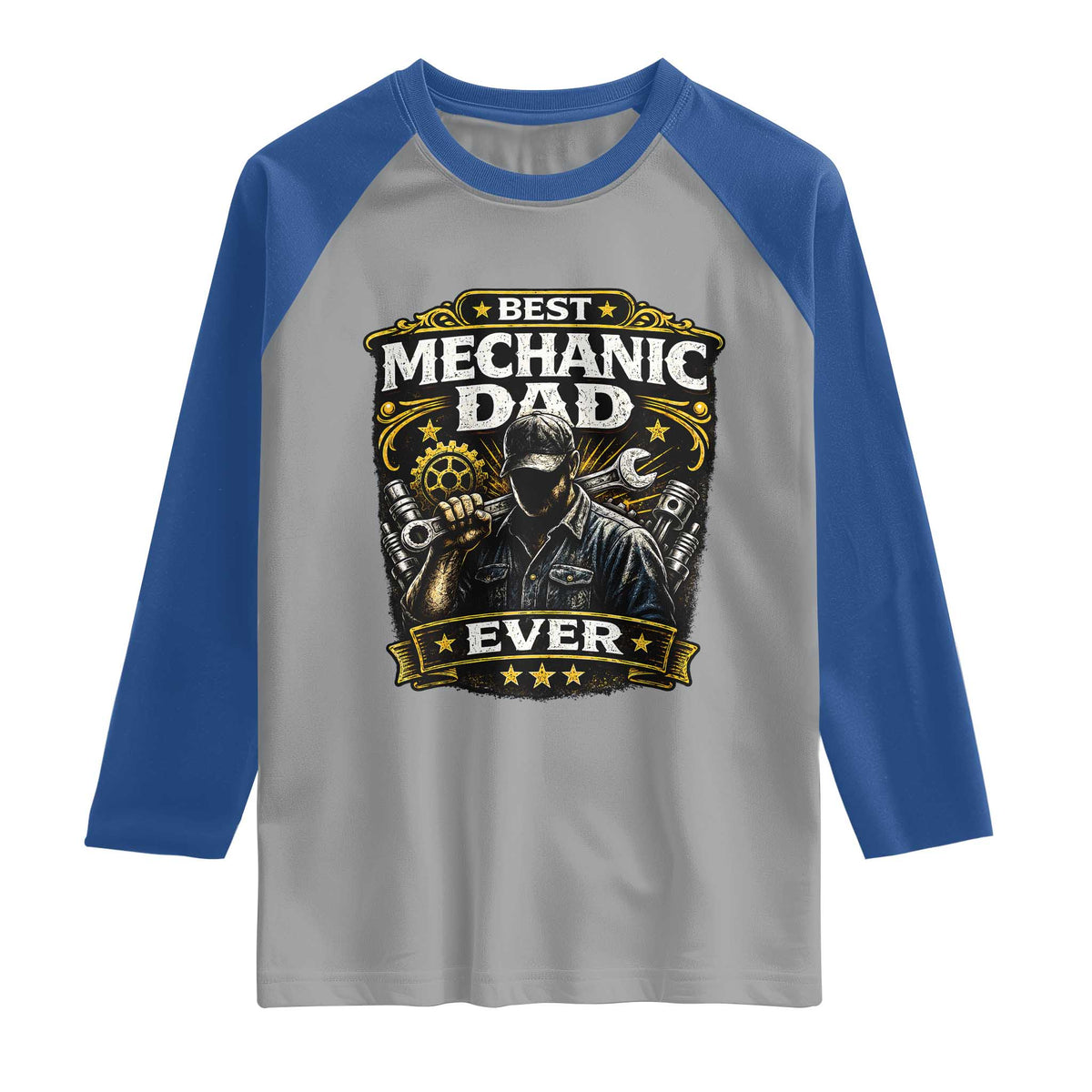 Best Mechanic Dad Ever Raglan Shirt Auto Repair Fathers Day Graphic