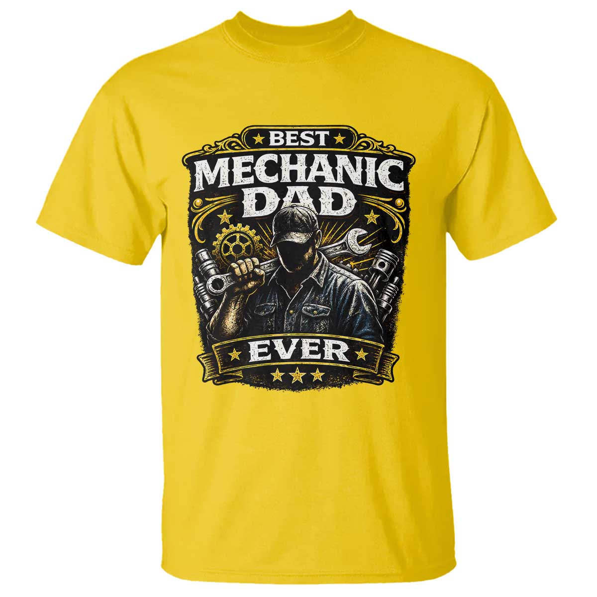 Best Mechanic Dad Ever T Shirt Auto Repair Fathers Day Graphic