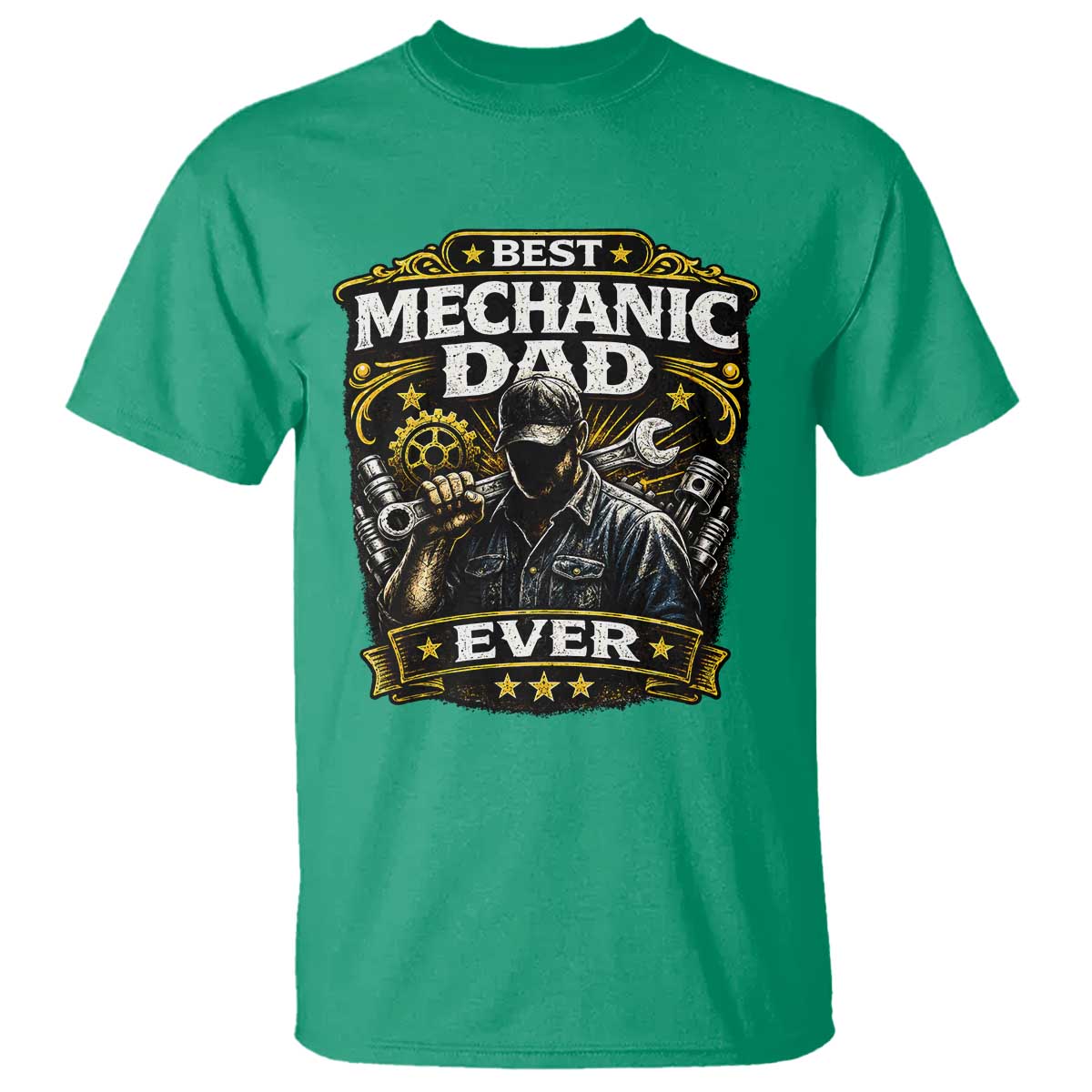 Best Mechanic Dad Ever T Shirt Auto Repair Fathers Day Graphic
