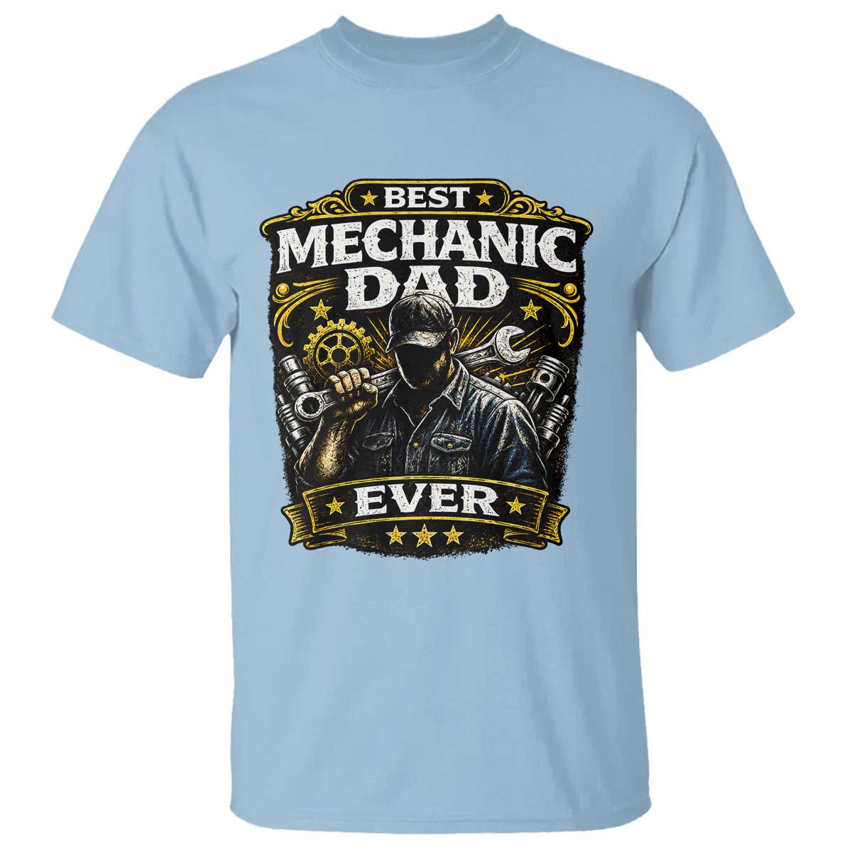 Best Mechanic Dad Ever T Shirt Auto Repair Fathers Day Graphic