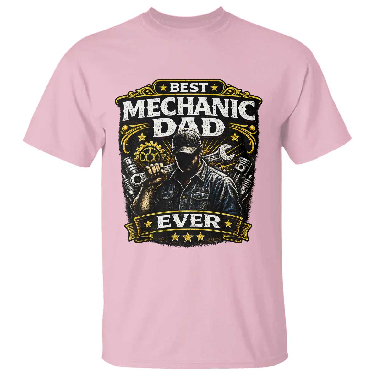 Best Mechanic Dad Ever T Shirt Auto Repair Fathers Day Graphic