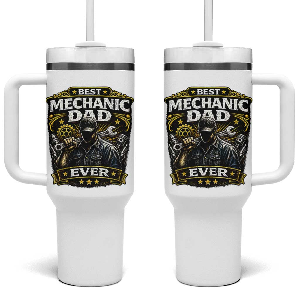 Best Mechanic Dad Ever Tumbler With Handle Auto Repair Fathers Day Graphic