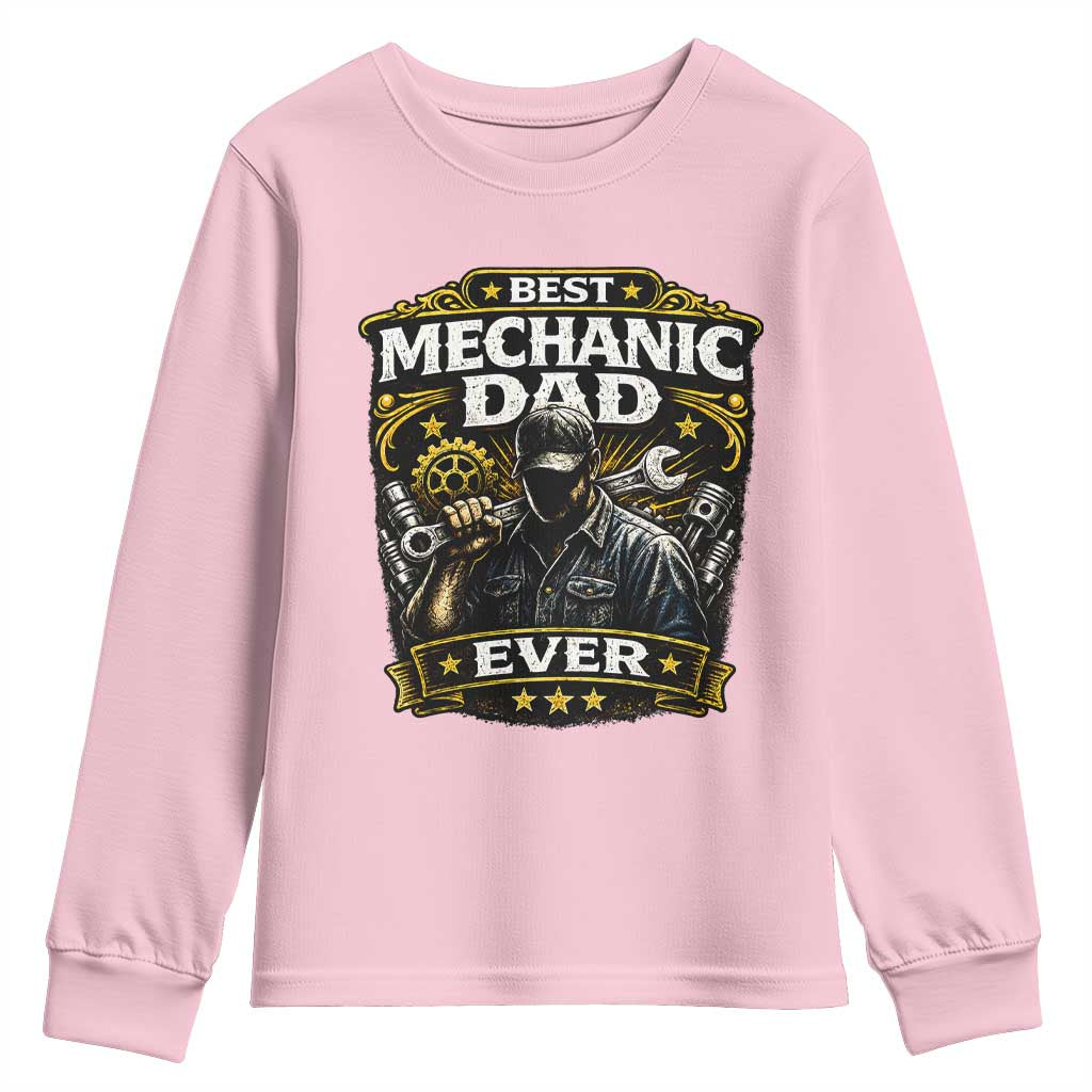 Best Mechanic Dad Ever Youth Sweatshirt Auto Repair Fathers Day Graphic
