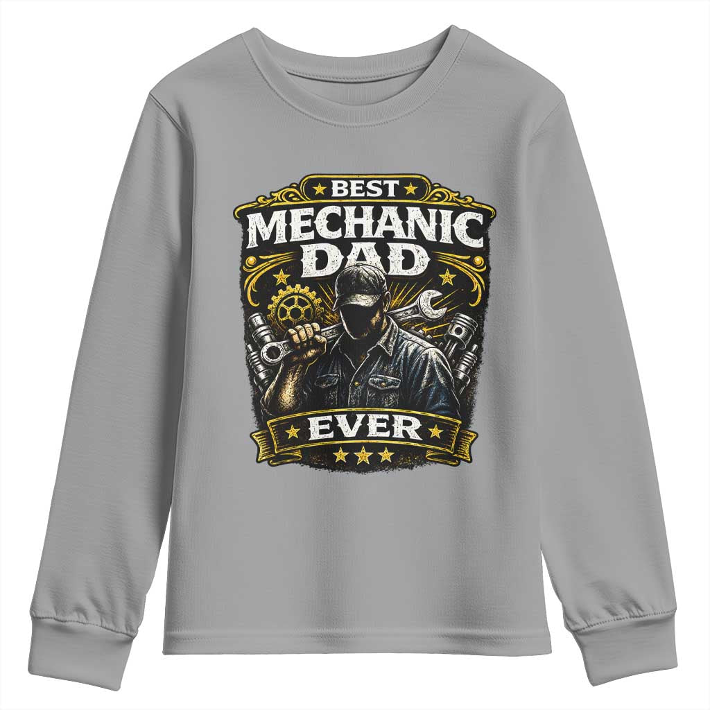 Best Mechanic Dad Ever Youth Sweatshirt Auto Repair Fathers Day Graphic