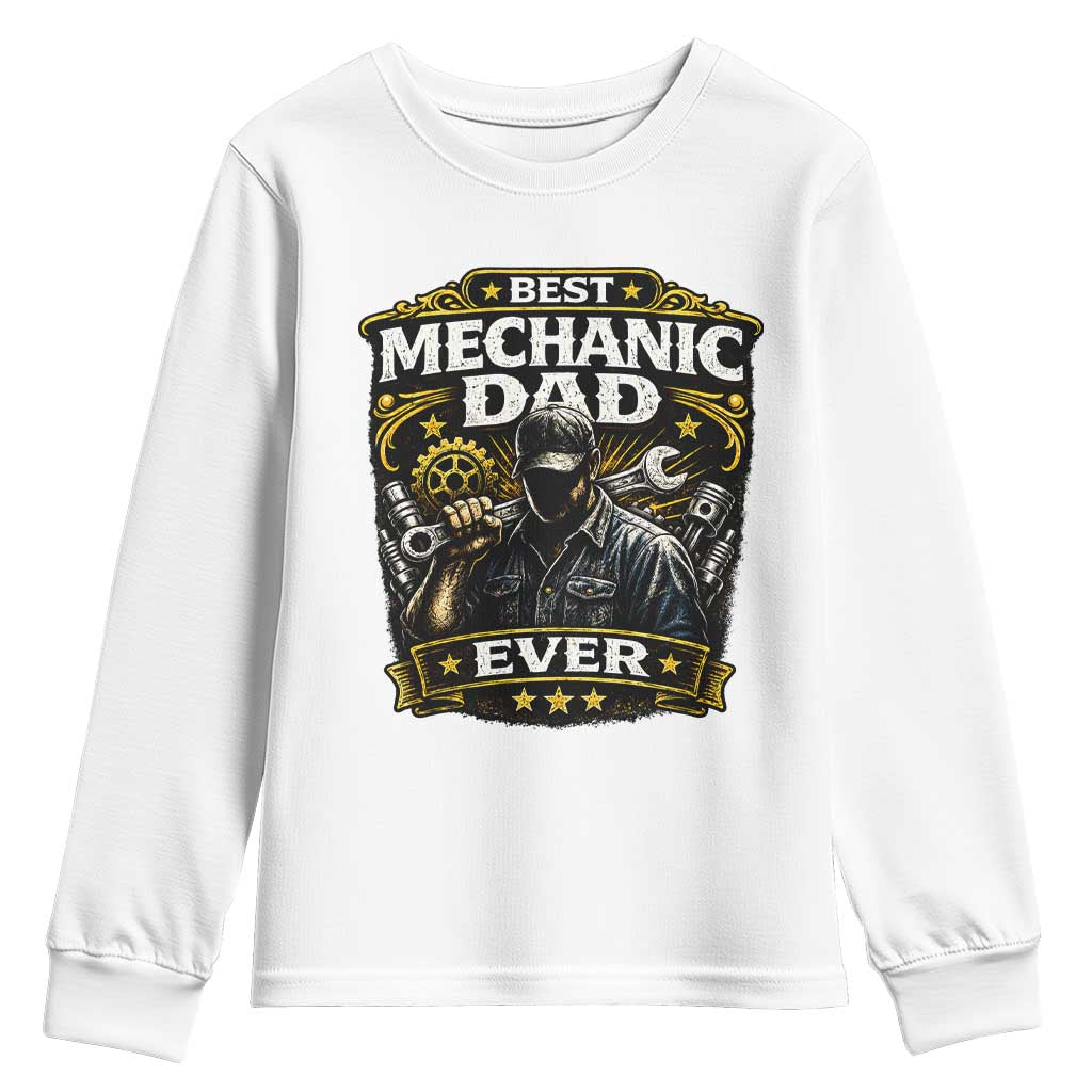 Best Mechanic Dad Ever Youth Sweatshirt Auto Repair Fathers Day Graphic