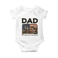 Mechanic Dad American Flag Baby Onesie If He Cant Fix It No One Can