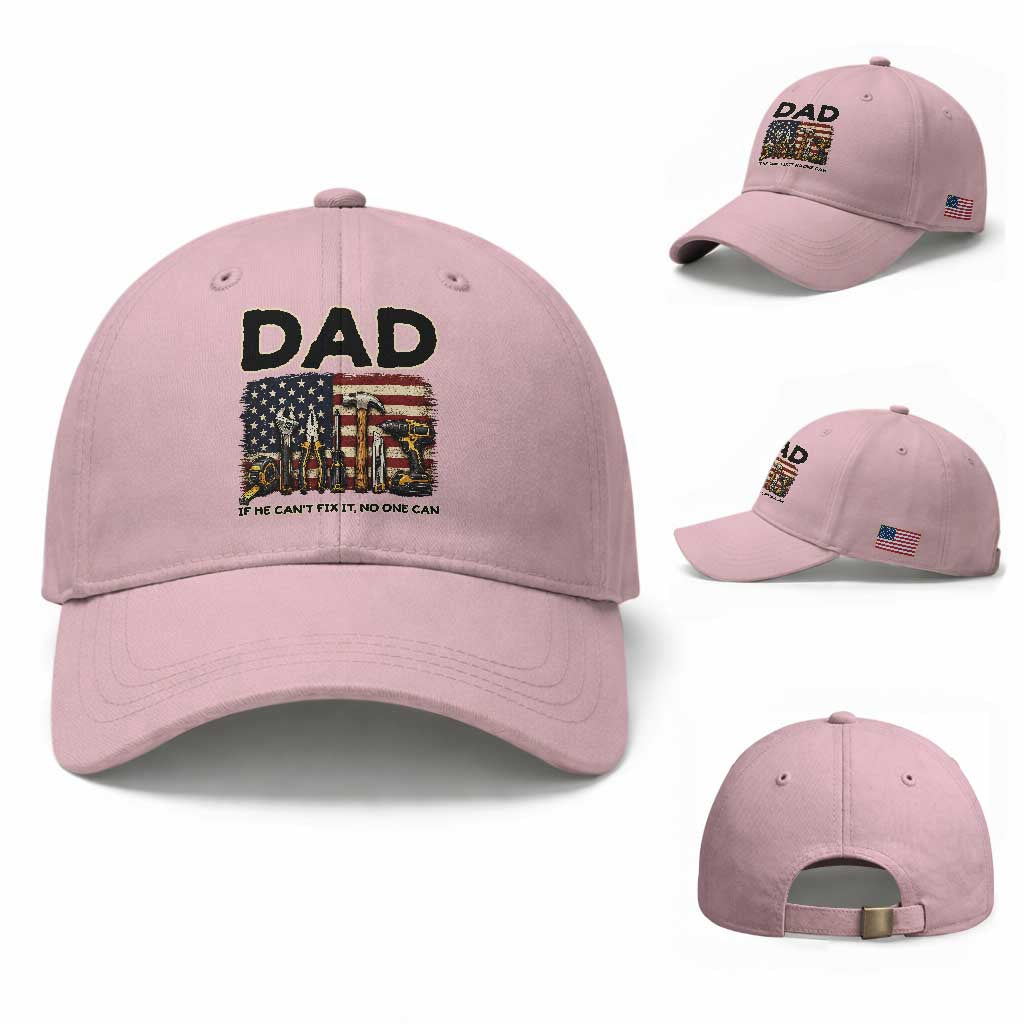 Mechanic Dad American Flag Baseball Cap If He Cant Fix It No One Can