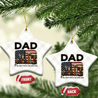 Mechanic Dad American Flag Ceramic Ornament If He Cant Fix It No One Can