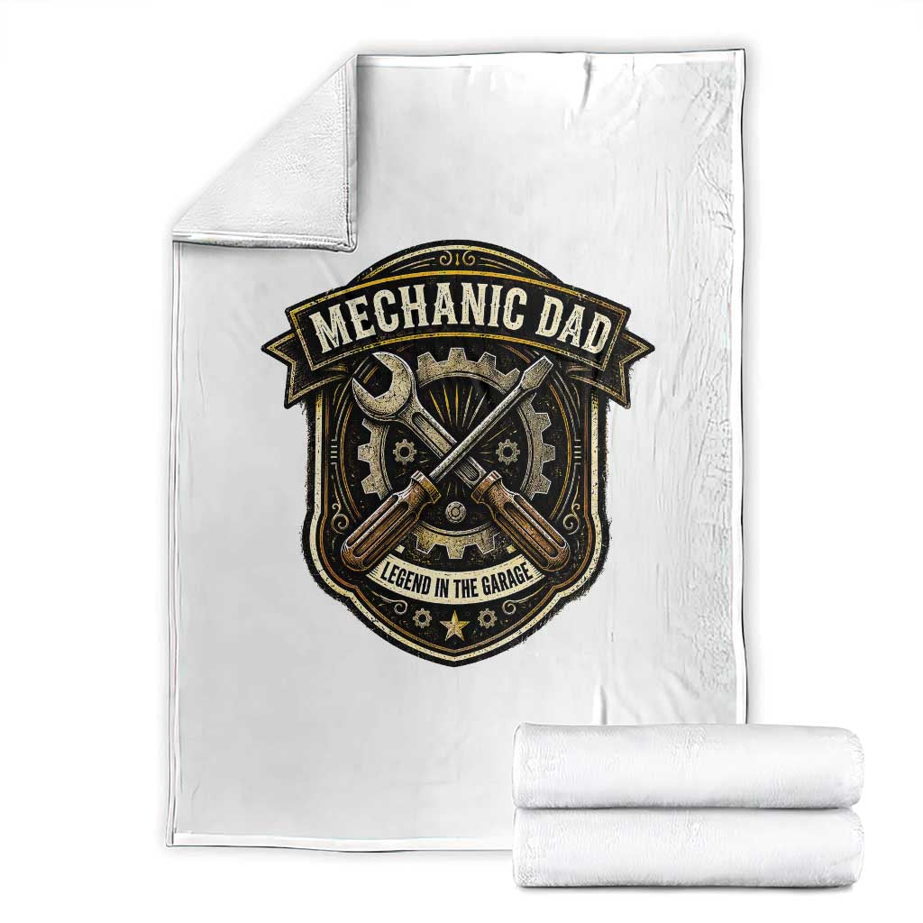 Mechanic Dad Legend In The Garage Throw Blanket Funny Auto Repair Fathers Day Gift