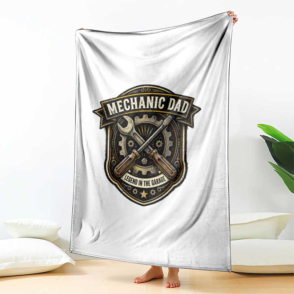 Mechanic Dad Legend In The Garage Throw Blanket Funny Auto Repair Fathers Day Gift