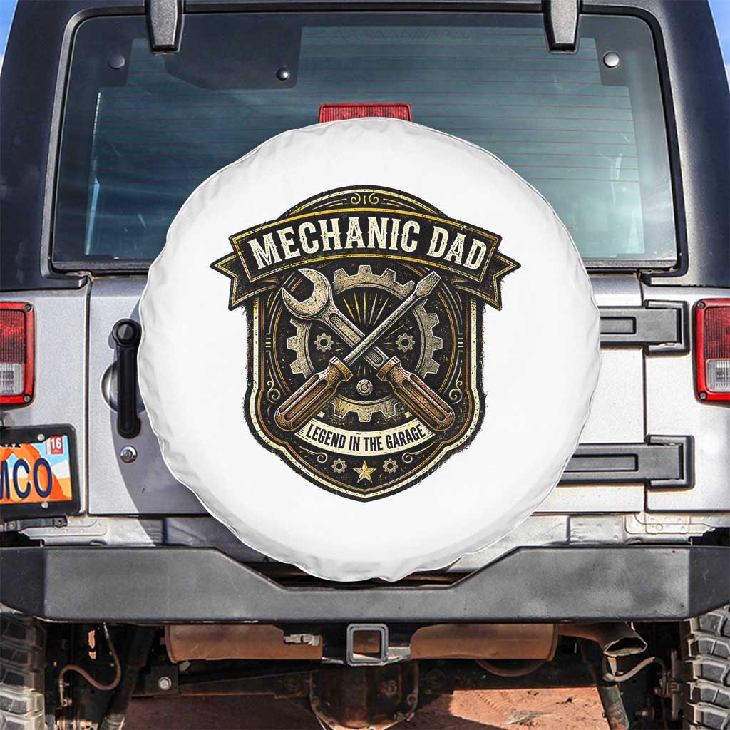 Mechanic Dad Legend In The Garage Spare Tire Cover Funny Auto Repair Fathers Day Gift