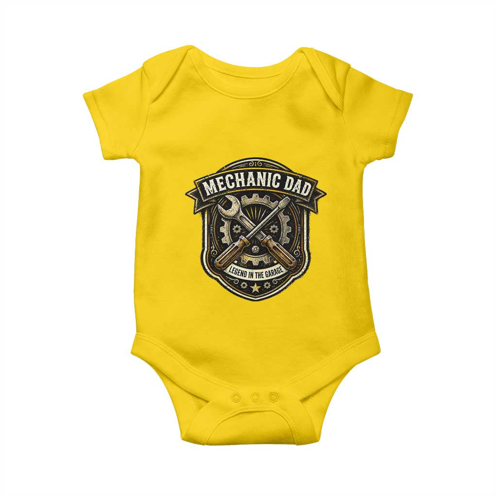 Mechanic Dad Legend In The Garage Baby Onesie Funny Auto Repair Fathers Day Gift