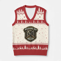 Mechanic Dad Legend In The Garage V-Neck Knit Sweater Vest Funny Auto Repair Fathers Day Gift