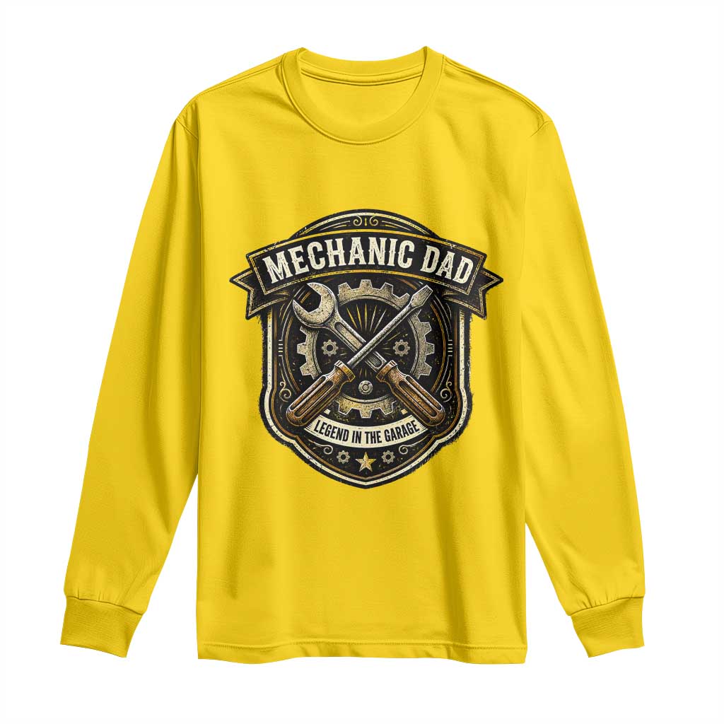 Mechanic Dad Legend In The Garage Long Sleeve Shirt Funny Auto Repair Fathers Day Gift