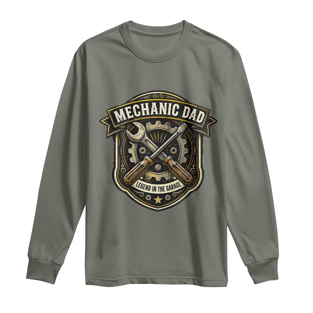 Mechanic Dad Legend In The Garage Long Sleeve Shirt Funny Auto Repair Fathers Day Gift