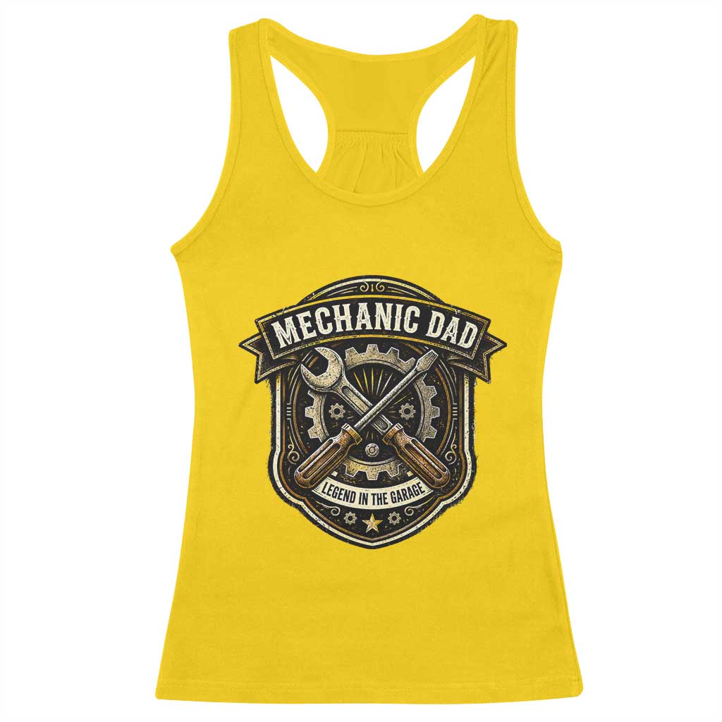 Mechanic Dad Legend In The Garage Racerback Tank Top Funny Auto Repair Fathers Day Gift
