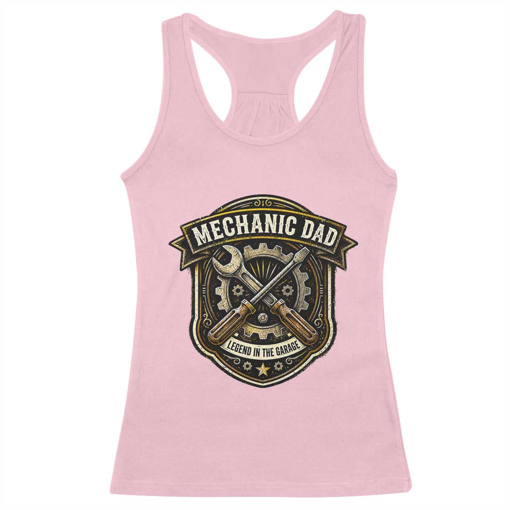 Mechanic Dad Legend In The Garage Racerback Tank Top Funny Auto Repair Fathers Day Gift