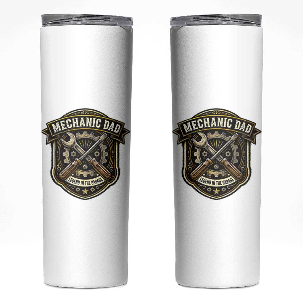 Mechanic Dad Legend In The Garage Skinny Tumbler Funny Auto Repair Fathers Day Gift