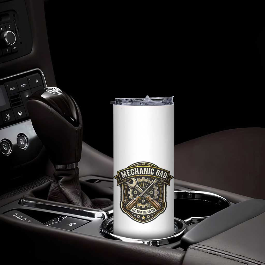 Mechanic Dad Legend In The Garage Skinny Tumbler Funny Auto Repair Fathers Day Gift