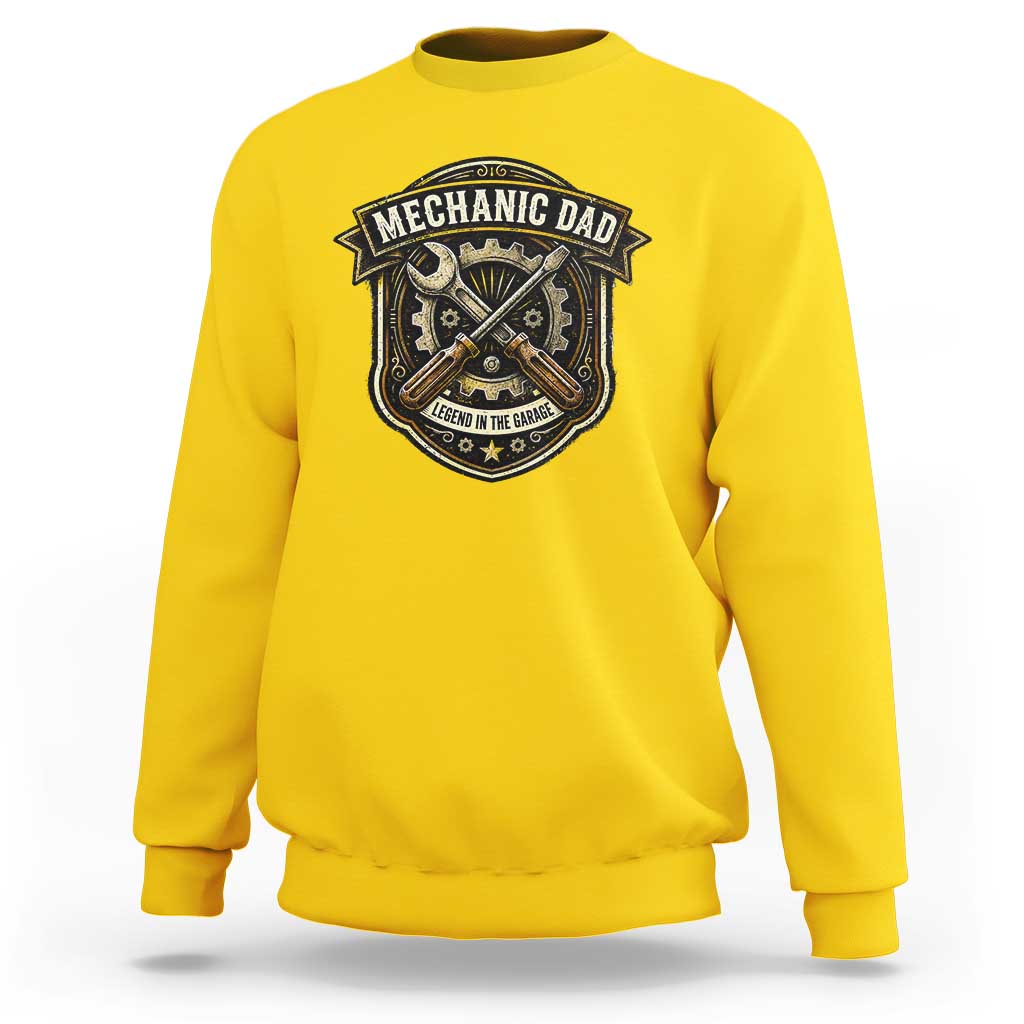 Mechanic Dad Legend In The Garage Sweatshirt Funny Auto Repair Fathers Day Gift