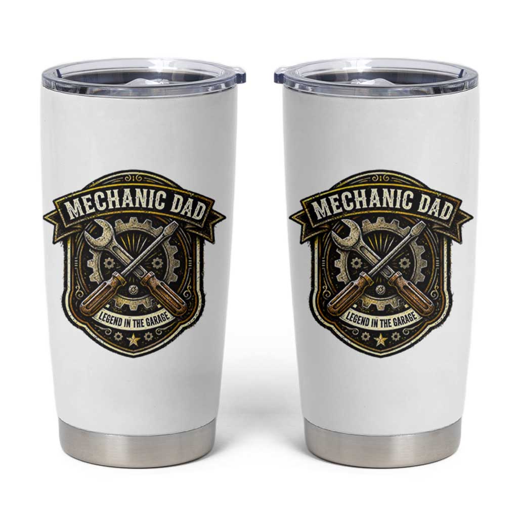 Mechanic Dad Legend In The Garage Tumbler Cup Funny Auto Repair Fathers Day Gift