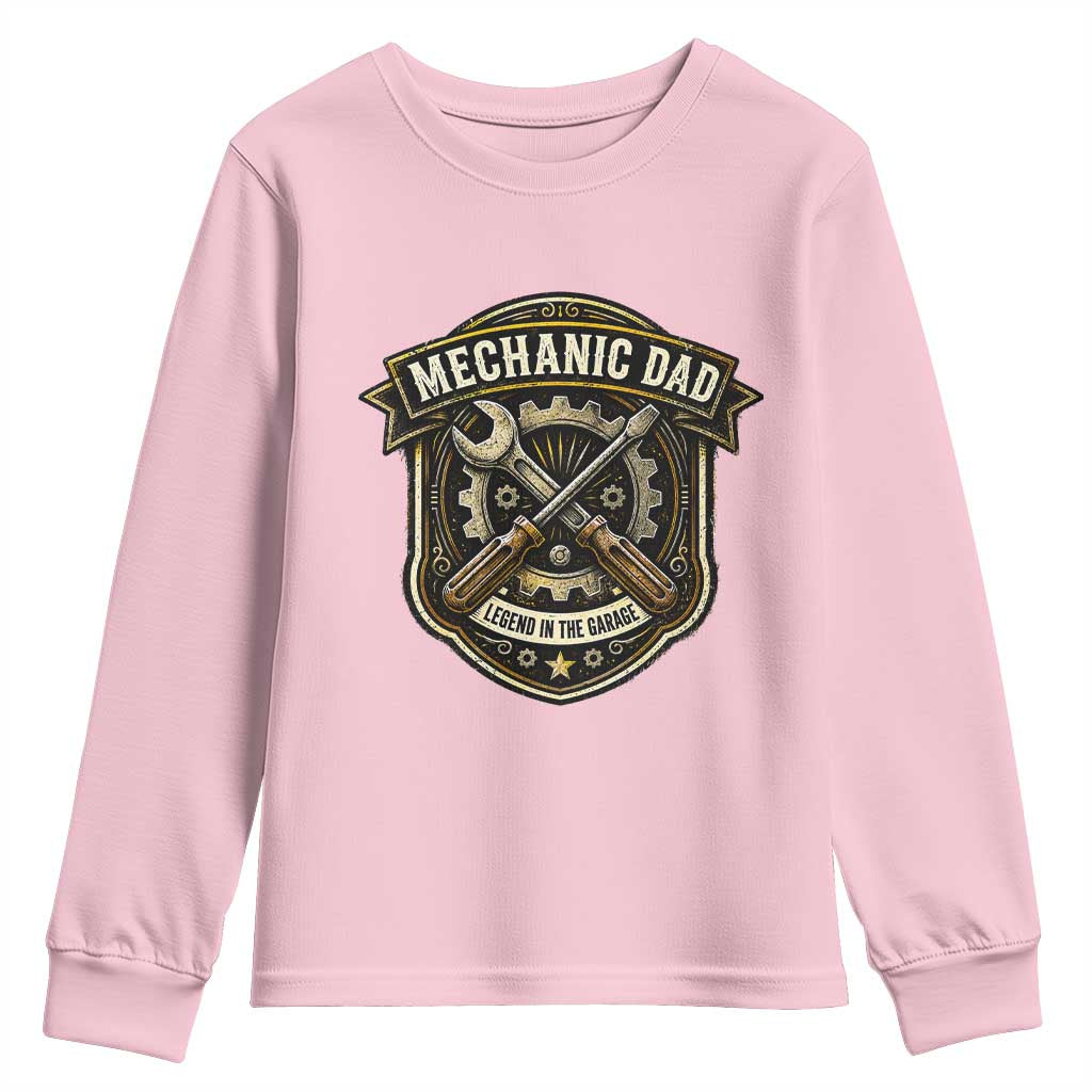 Mechanic Dad Legend In The Garage Youth Sweatshirt Funny Auto Repair Fathers Day Gift