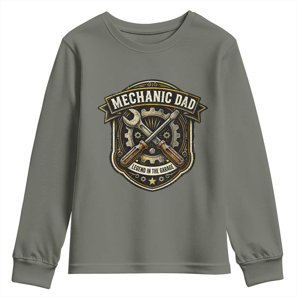 Mechanic Dad Legend In The Garage Youth Sweatshirt Funny Auto Repair Fathers Day Gift