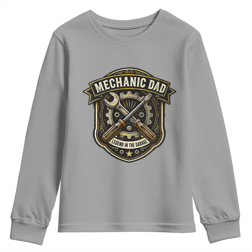 Mechanic Dad Legend In The Garage Youth Sweatshirt Funny Auto Repair Fathers Day Gift