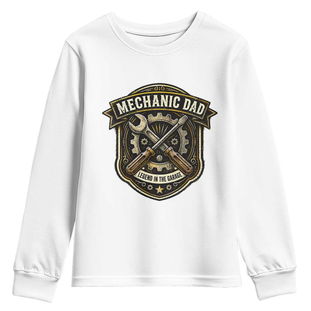 Mechanic Dad Legend In The Garage Youth Sweatshirt Funny Auto Repair Fathers Day Gift