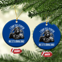 Funny Gorilla Mechanic Ceramic Ornament I Can Fix Stupid But Its Gonna Hurt