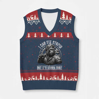 Funny Gorilla Mechanic V-Neck Knit Sweater Vest I Can Fix Stupid But Its Gonna Hurt