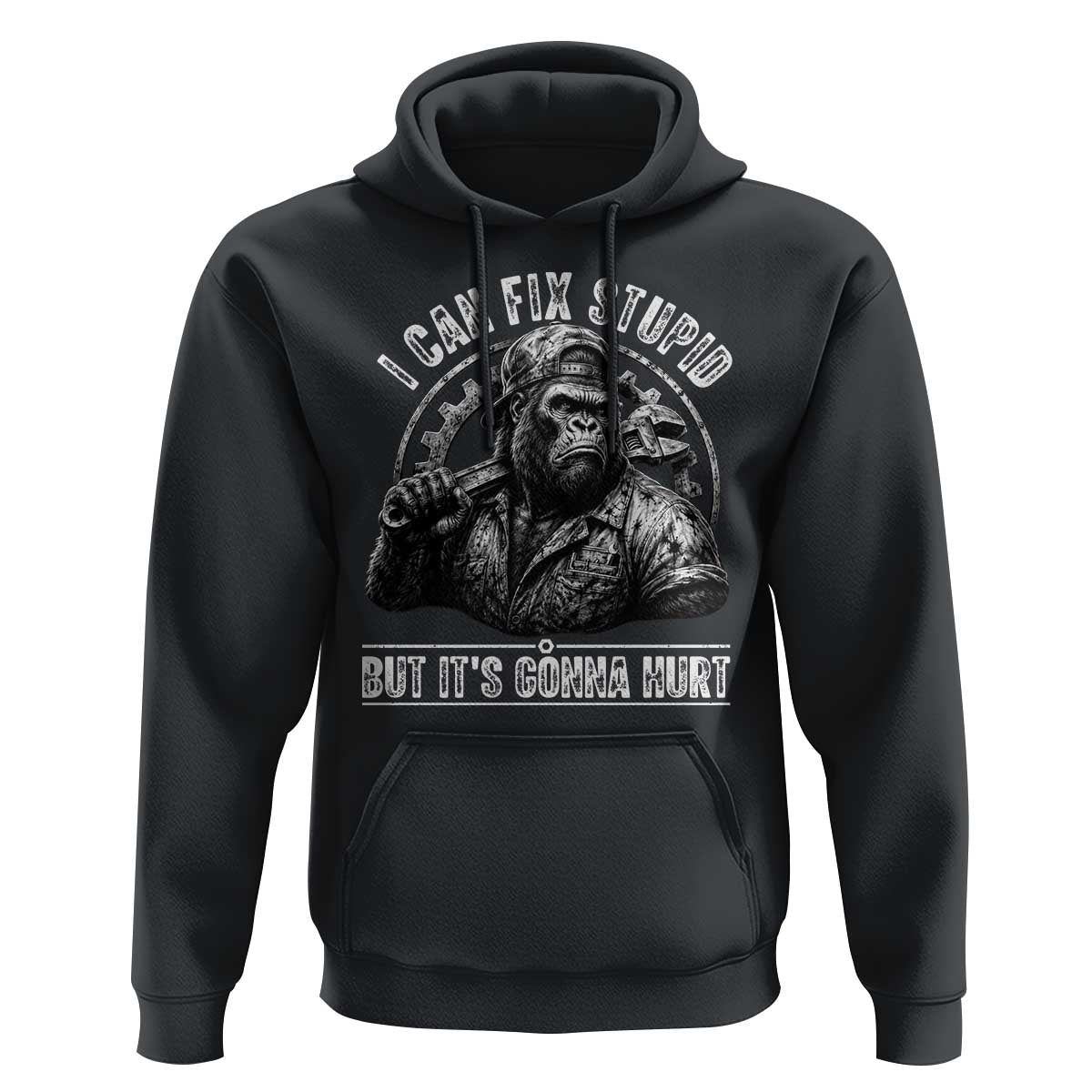 Funny Gorilla Mechanic Hoodie I Can Fix Stupid But Its Gonna Hurt