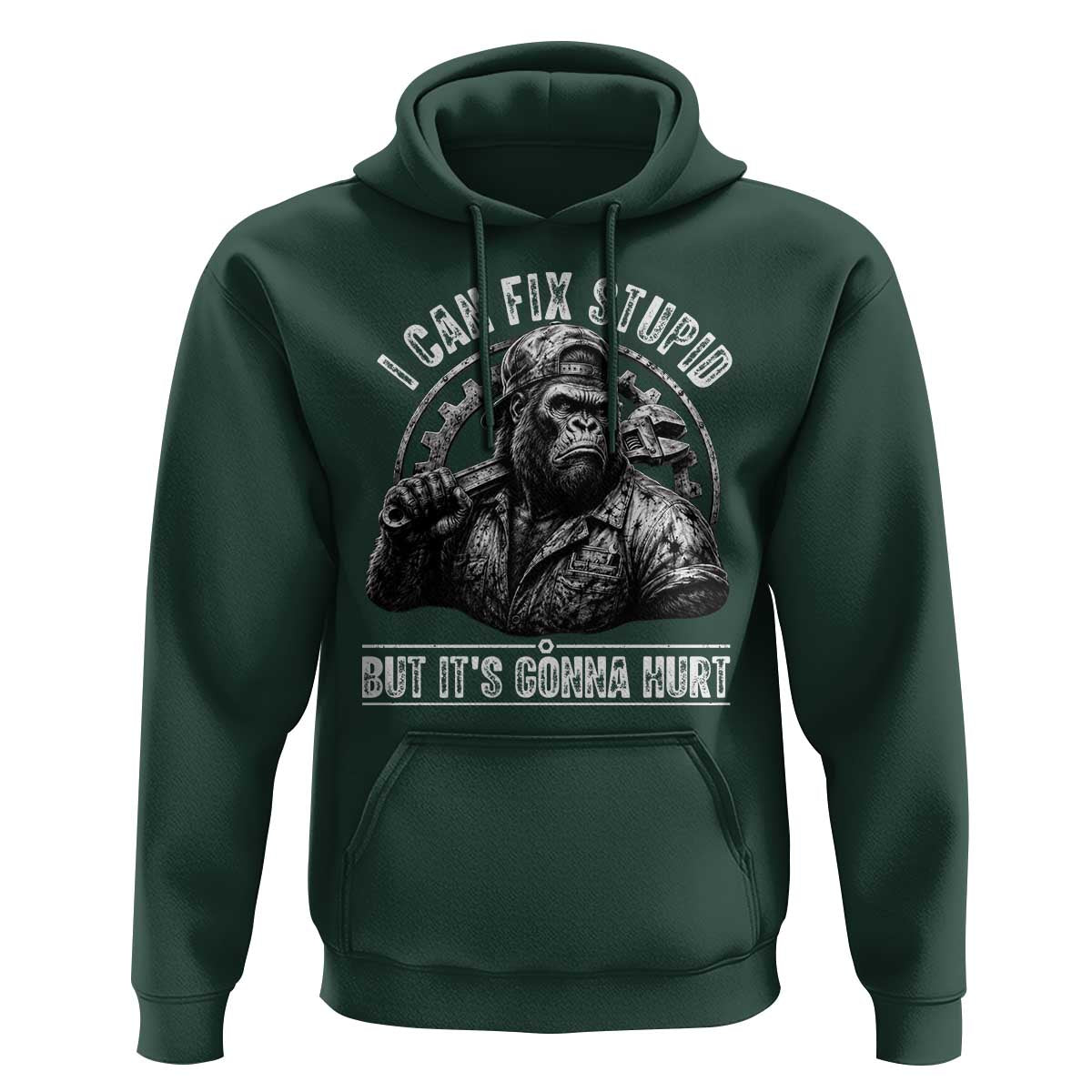 Funny Gorilla Mechanic Hoodie I Can Fix Stupid But Its Gonna Hurt