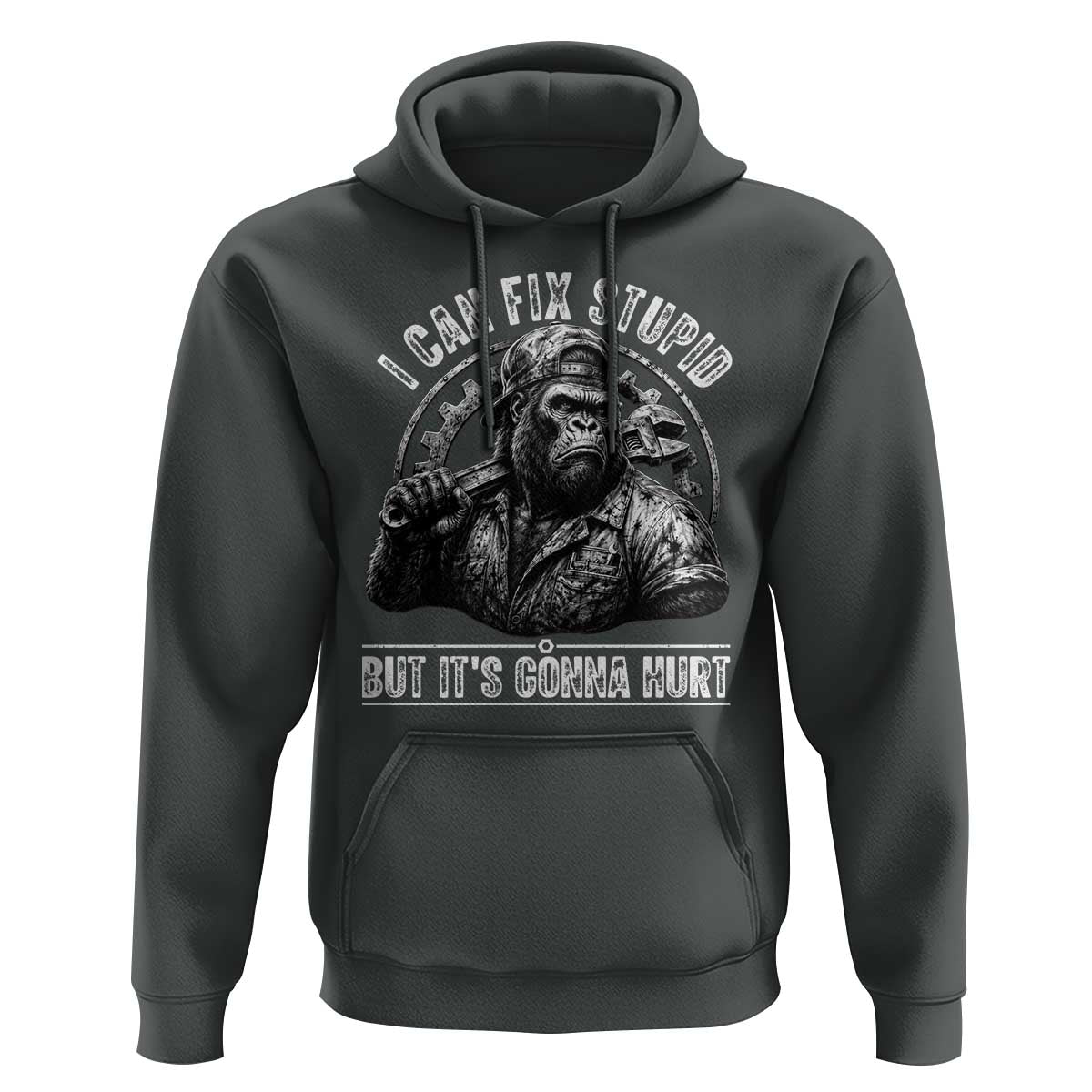 Funny Gorilla Mechanic Hoodie I Can Fix Stupid But Its Gonna Hurt
