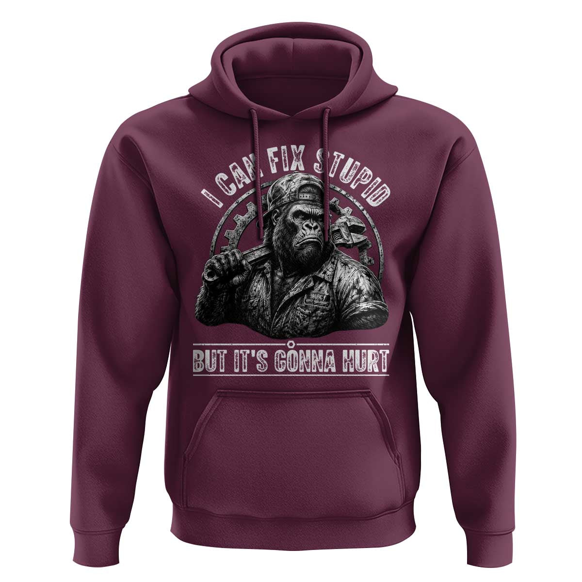 Funny Gorilla Mechanic Hoodie I Can Fix Stupid But Its Gonna Hurt