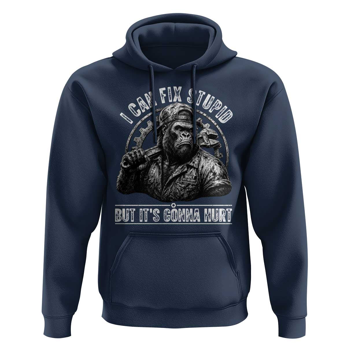 Funny Gorilla Mechanic Hoodie I Can Fix Stupid But Its Gonna Hurt
