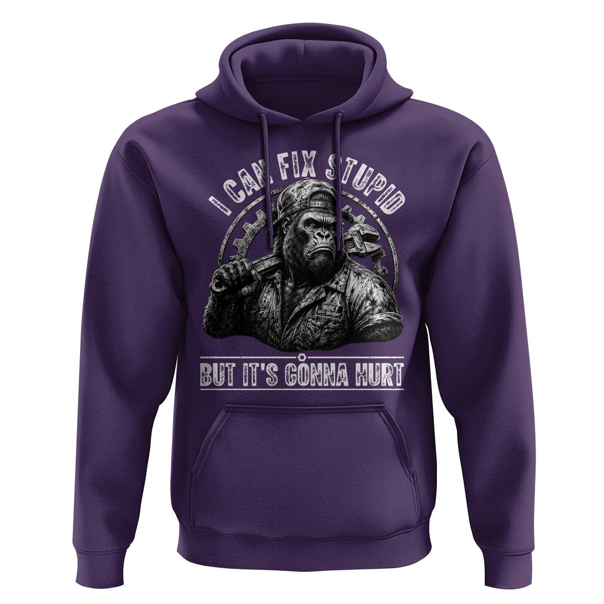 Funny Gorilla Mechanic Hoodie I Can Fix Stupid But Its Gonna Hurt