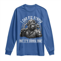 Funny Gorilla Mechanic Long Sleeve Shirt I Can Fix Stupid But Its Gonna Hurt