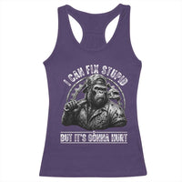 Funny Gorilla Mechanic Racerback Tank Top I Can Fix Stupid But Its Gonna Hurt