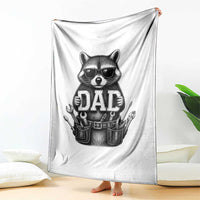 Funny Raccoon Dad Mechanic Throw Blanket Trash Panda Fathers Day Gift